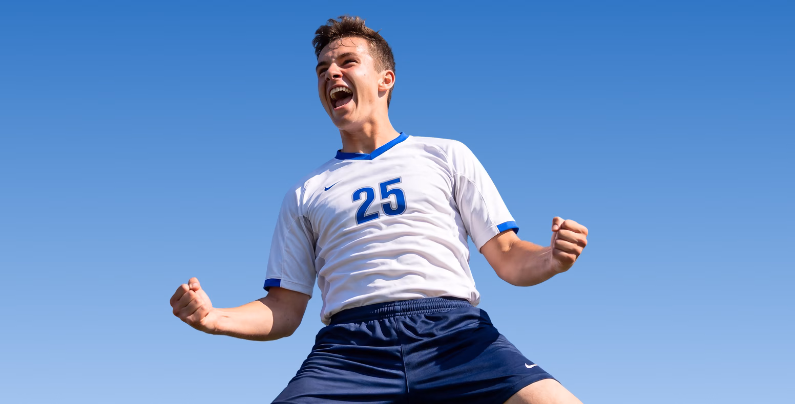 Football player celebrating a goal